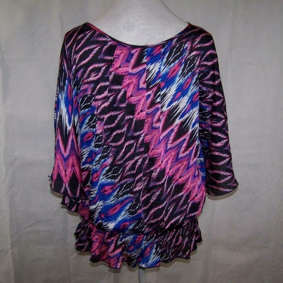 Tattoo Me Shirt Top Plus 2X Batwing Flutter Sleeve - Picture 7 of 11